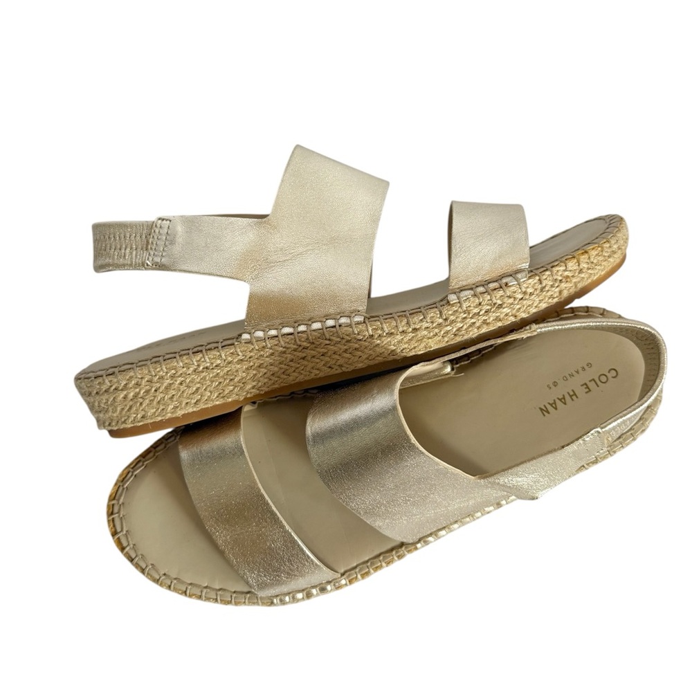 Cole Haan Gold Cloudfeel Espadrille Sandals